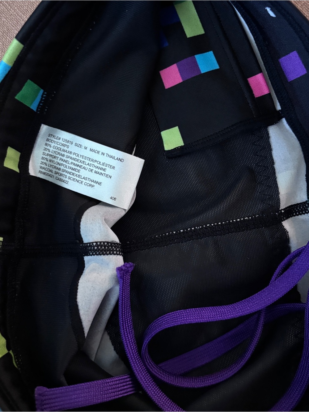 CW-X Pixel Print Compression Leggings Size M Y2K Retro Athletic - Picture 5 of 8